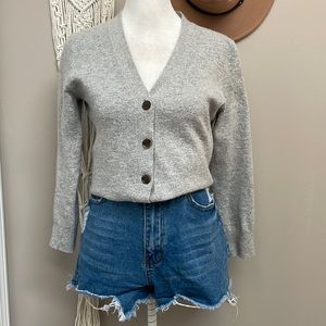 J Crew Mercantile | Grey 3/4 Sleeve Cardigan - XS